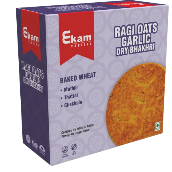 Ragi Oats Garlic Dry Bhakhari