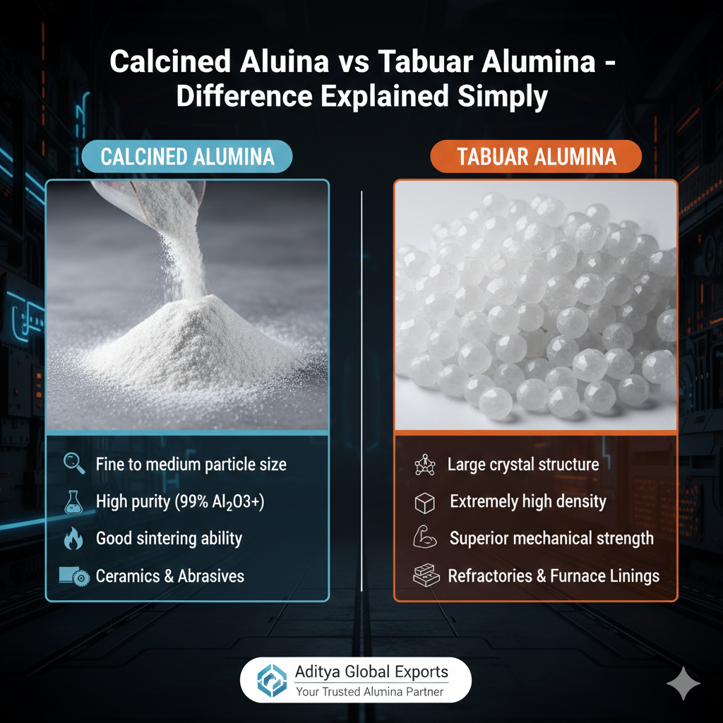 Calcined Alumina vs Tabular Alumina – Key Differences, Uses & Industrial Applications